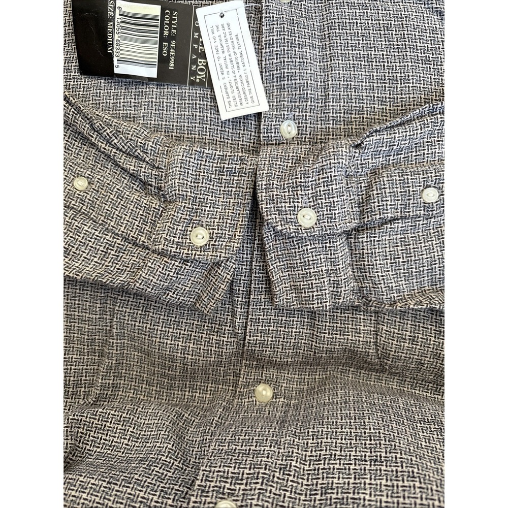 Vtg Bugle Boy Shirt Men's Sz M Long Sleeve Textured Button Down Brown - Picture 9 of 14